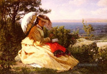  Realist Malerei - La Femme A Lmbrelle Landschaft Realist Jules Breton